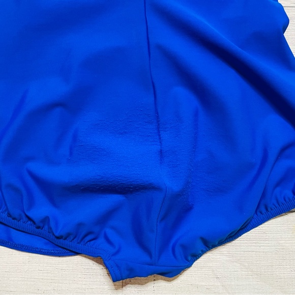 Lands End One Piece Swimsuit Blue Skirted Halter - Picture 10 of 10